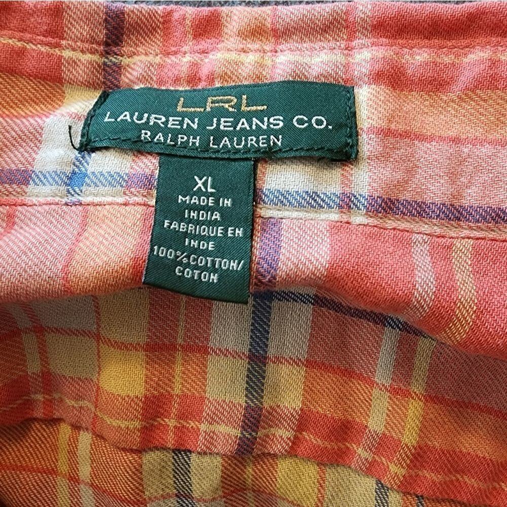 Ralph lauren plaid 100% cotton button down shirt size‎ XL - Picture 4 of 6